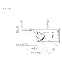 Dornbracht Kopfbrause Symetrics Ausladung 200mm Brausekopf 92mm 9l/min Anschlus... DORNBRACHT-28508980-39 4099477400181 (Abb. 1)
