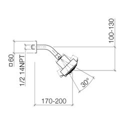 Dornbracht Kopfbrause Symetrics Ausladung 200mm Brausekopf 92mm 9l/min Anschlus... DORNBRACHT-28508980-46 4099477091914 (Abb. 1)