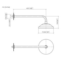 Dornbracht Regenbrause mit Wandanbindung Madison 14l/min, Ausladung 435mm, Dark... DORNBRACHT-28545977-39 4099477390741 (Abb. 1)