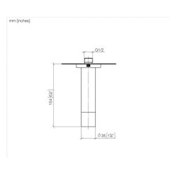 Dornbracht Kopfbrause mit Deckenanbindung 8l/min Anschluss G 1/2", Dark Chrome... DORNBRACHT-28611970-19 4099477442617 (Abb. 1)