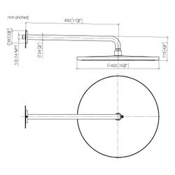 Dornbracht Regenbrause mit Wandanbindung, 450mm D 400mm Pure Rain 20l/min, Bron... DORNBRACHT-28659970-42 4099477109459 (Abb. 1)