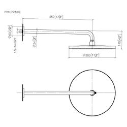 Dornbracht Regenbrause mit Wandanbindung Serienspezifisch 28679970 schwarz matt... DORNBRACHT-28679970-33 4029011739446 (Abb. 1)