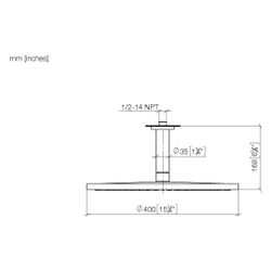 Dornbracht Regenbrause mit Deckenanbindung D 400mm Pure Rain 20l/min, Dark Bras... DORNBRACHT-28699970-39 4099477348339 (Abb. 1)