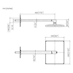 Dornbracht Regenbrause Symetrics mit Wandanbindung 300x240mm 14l/min, Gold gebü... DORNBRACHT-28761980-37 4099477541563 (Abb. 1)
