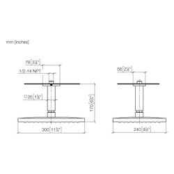 Dornbracht Regenbrause mit Deckenanbindung FlowReduce 300x240mm 6,8l/min G 1/2"... DORNBRACHT-28770710-00 4099477470603 (Abb. 1)