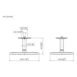 Dornbracht Regenbrause Symetrics mit Deckenanbindung 300x240mm 20l/min, Bronze ... DORNBRACHT-28775980-42 4099477289328 (Abb. 1)