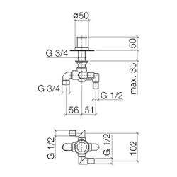 Dornbracht Zweiwege-Umstellung für Wannenr. automatische Umstellung, 32mm, 50mm... DORNBRACHT-29140979-42 4099477248370 (Abb. 1)