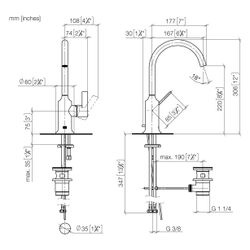 Dornbracht Waschtisch-Einhandbatterie Vaia mit Ablaufgarnitur, schwenkbar, Ausl... DORNBRACHT-33500809-39 4099477348568 (Abb. 1)