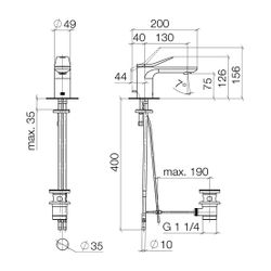 Dornbracht Waschtisch-Einhandbatterie Lissé starrer Auslauf 130mm, 5,7l/min, Da... DORNBRACHT-33500845-99 4099477238388 (Abb. 1)