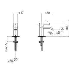 Dornbracht IMO Waschtisch-Einhandmischer ohne Ablaufgarnitur 33521670 chrom... DORNBRACHT-33521670-00 4029011560774 (Abb. 1)