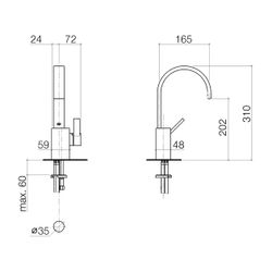 Dornbracht MEM Waschtisch-Einhandmischer ohne Ablaufgarnitur 33521782 Dark Plat... DORNBRACHT-33521782-99 4029011809491 (Abb. 1)