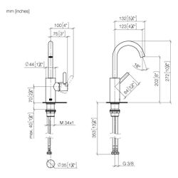 Dornbracht Waschtisch-Einhandbatterie Meta o. Ablaufg., Ausladung 123mm, schwen... DORNBRACHT-33525661-39 4099477348858 (Abb. 1)
