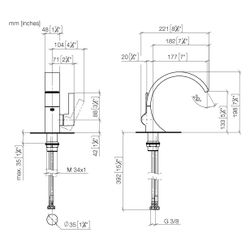 Dornbracht Waschtisch-Einhandbatterie CYO ohne Ablaufgarnitur Ausladung 177mm, ... DORNBRACHT-33525811-42 4099477289571 (Abb. 1)