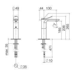 Dornbracht Waschtisch-Einhandbatterie Lissé o. Ablaufg. starrer Auslauf 130mm, ... DORNBRACHT-33526845-33 4029011984051 (Abb. 1)