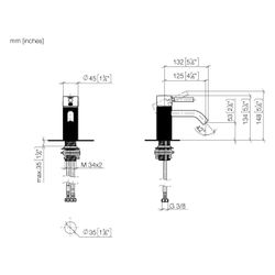 Dornbracht Waschtisch-Einhandbatterie Meta o. Ablaufg., 125mm, lineare Struktur... DORNBRACHT-33529660-37 4099477437101 (Abb. 1)