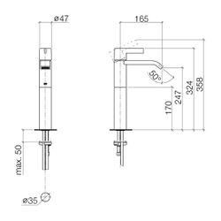 Dornbracht IMO Waschtisch-Einhandmischer mit erhöhtem Standfuß 33537670 chrom... DORNBRACHT-33537670-00 4029011560798 (Abb. 1)