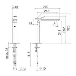 Dornbracht Waschtisch-Einhandbatterie Lissé o. Ablaufg. starrer Auslauf 215mm, ... DORNBRACHT-33537845-19 4099477128948 (Abb. 1)