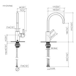 Dornbracht Waschtisch-Einhandbatterie Meta o. Ablaufg., Ausladung 165mm, schwen... DORNBRACHT-33565661-39 4099477349084 (Abb. 1)
