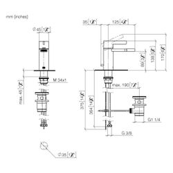 Dornbracht Bidet-Einhandbatterie IMO starrer Auslauf 125mm, 4,5l/min, Gold gebü... DORNBRACHT-33600671-37 4099477437453 (Abb. 1)
