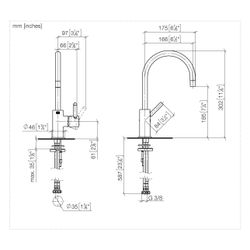 Dornbracht Einhebelmischer Tara, Ausladung 166mm, max. 8,3l/min, Dark Brass geb... DORNBRACHT-33805888-39 4099477400716 (Abb. 1)