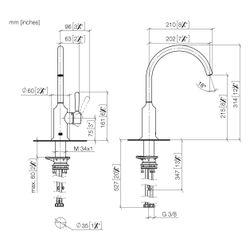 Dornbracht Einhebelmischer Vaia, für Spül-/Profibrause, Ausladung 202mm, max. 7... DORNBRACHT-33810809-08 4099477144153 (Abb. 1)