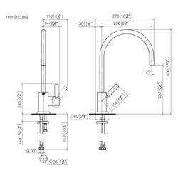 Dornbracht Einhebelmischer Tara schwenkbar, Ausladung 236mm, max. 7l/min, Dark ... DORNBRACHT-33815888-39 4099477400778 (Abb. 1)