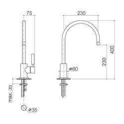 Dornbracht Einhebelmischer Tara Classic schwenkbar, Ausladung 236mm, max. 7l/mi... DORNBRACHT-33815888-33 4029011957406 (Abb. 1)
