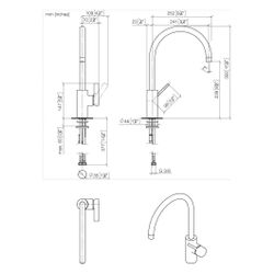 Dornbracht Einhebelmischer Tara Ultra schwenkbar, Ausladung 241mm, max. 8l/min,... DORNBRACHT-33816875-39 4099477400815 (Abb. 1)