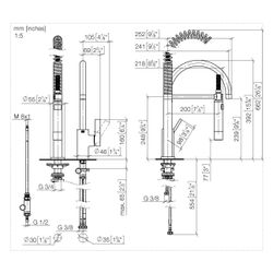 Dornbracht Einhebelmischer Tara Ultra, für Spül-/Profibrause, Ausladung 241mm, ... DORNBRACHT-33836875-08 4099477243290 (Abb. 1)