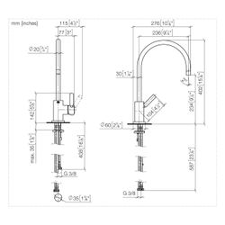 Dornbracht Einhebelmischer Tara, für Spül-/Profibrause, Ausladung 235mm, max. 7... DORNBRACHT-33836888-08 4099477241739 (Abb. 1)