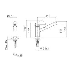 Dornbracht eno Einhebelmischer Pull-out 33840760 platin... DORNBRACHT-33840760-08 4029011893827 (Abb. 1)