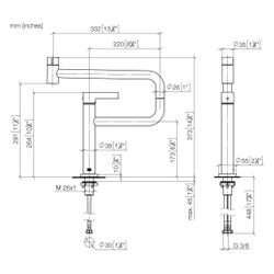 Dornbracht Einhebelmischer Tara Ultra Pivot schwenkbar, Ausladung 552mm, max. 8... DORNBRACHT-33845875-39 4099477400914 (Abb. 1)