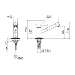 Dornbracht eno Einhandmischer Pull-out mit Brausefunktion 33870760 Dark Platinu... DORNBRACHT-33870760-99 4029011925559 (Abb. 1)