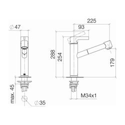 Dornbracht eno Einhandmischer Pull-out mit Brausefunktion 33875760 platin... DORNBRACHT-33875760-08 4029011893759 (Abb. 1)