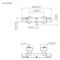 Dornbracht Brause-Thermostat für Wandmontage mit Mengenregulierung FlowReduce, ... DORNBRACHT-34444979-28 4099477405797 (Abb. 1)