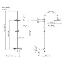 Dornbracht Tara. Shower Pipe Serienspezifisch 34459892 Dark Platinum matt... DORNBRACHT-34459892-99 4029011920844 (Abb. 1)