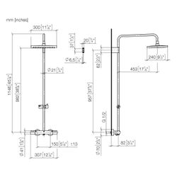 Dornbracht Showerpipe Symetrics mit Brause-Thermostat ohne Handbrause FlowReduc... DORNBRACHT-34463980-42 4099477512907 (Abb. 1)