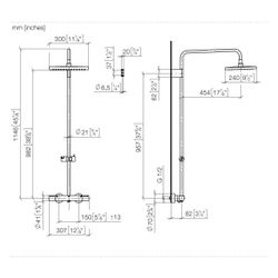 Dornbracht Showerpipe Symetrics mit Brause-Thermostat ohne Handbrause Regenbrau... DORNBRACHT-34464980-39 4099477513331 (Abb. 1)