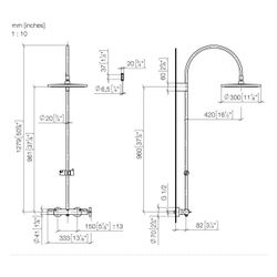 Dornbracht Showerpipe Vaia mit Brause-Thermostat, Ausladung 420mm, 300mm, 14l/m... DORNBRACHT-34465809-19 4099477407357 (Abb. 1)