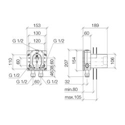 Dornbracht Unterputz-Einhandbatterie mit Sicherungseinrichtung bleifrei 2x Ansch... DORNBRACHT-3502197090 4029011654510 (Abb. 1)