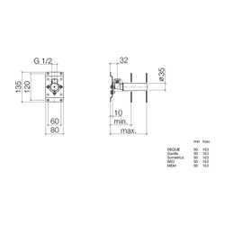 Dornbracht Unterputz-Wandwinkel für Wandausläufe Messing bleifrei Anschluss IG 1... DORNBRACHT-3508597090 4029011509711 (Abb. 1)