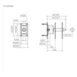Dornbracht Unterputz-Ventil Messing bleifrei Anschluss IG 3/4" 1x Abgang IG 3/4"... DORNBRACHT-3560897090 4029011853401 (Abb. 1)