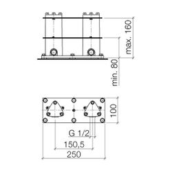 Dornbracht Unterputz-Bodenbefestigung Edelstahl 2x Anschlusswinkel G 1/2" Stichm... DORNBRACHT-3594497090 4029011472411 (Abb. 1)