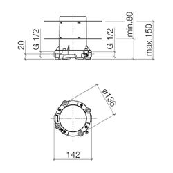 Dornbracht Unterputz-Bodenbefestigung Messing bleifrei 2x Anschluss IG 1/2"... DORNBRACHT-3594597090 4029011446283 (Abb. 1)