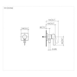 Dornbracht Unterputz-Einhandbatterie mit Abdeckplatte 80x80mm mit integriertem ... DORNBRACHT-36046970-39 4099477401157 (Abb. 1)