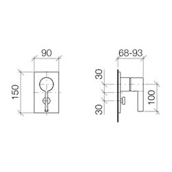 Dornbracht Unterputz-Einhandbatterie IMO mit Abdeckplatte 150x90mm automatische... DORNBRACHT-36120670-19 4099477075174 (Abb. 1)