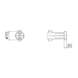 Dornbracht Rohrunterbrecher für Wanneneinlauf Rosette Durchmesser 70mm, Chrom g... DORNBRACHT-36150970-93 4029011950070 (Abb. 1)
