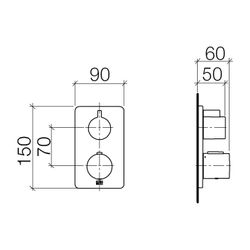 Dornbracht Unterputz-Thermostat Lulu mit Einweg-Mengenregulierung, Platin gebür... DORNBRACHT-36425710-06 4029011650024 (Abb. 1)
