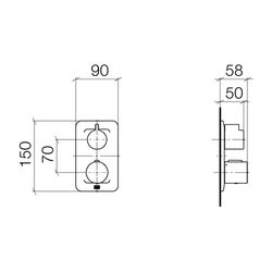 Dornbracht UP-Thermostat Lissé mit Einweg-Mengenregulierung, Schwarz matt... DORNBRACHT-36425845-33 4029011984884 (Abb. 1)