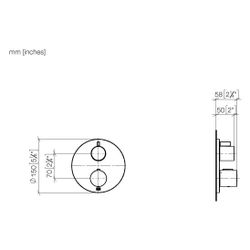 Dornbracht Unterputz-Thermostat mit Einweg-Mengenregulierung Abdeckplatte D 150... DORNBRACHT-36425970-37 4099477438733 (Abb. 1)